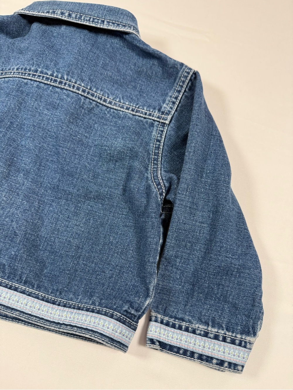 VINTAGE GYMBOREE Girls Forget Me Not Denim Trucker Jacket 3T Y2K Cottagecore 90s - Picture 10 of 12